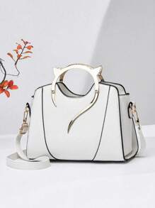 时尚纯色女士手提包，大容量多层单肩斜挎包和钱包，适合约会、聚会、办公室女士、学生