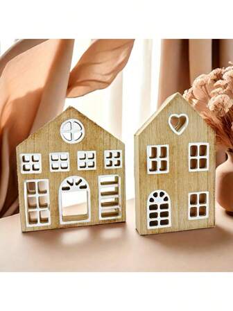 1 قطعة زخرفة حرفية من الخشب بطراز نوردي - نموذج منزل خشبي مصغر أنيق، مناسب لغرفة المعيشة، الريف، منزل المزرعة، ديكور المنزل، تنسيق المشهد، ديكور العطلات، تزيين الغرفة ، ديكور المنزل، البهو، المكتب، عيد الميلاد