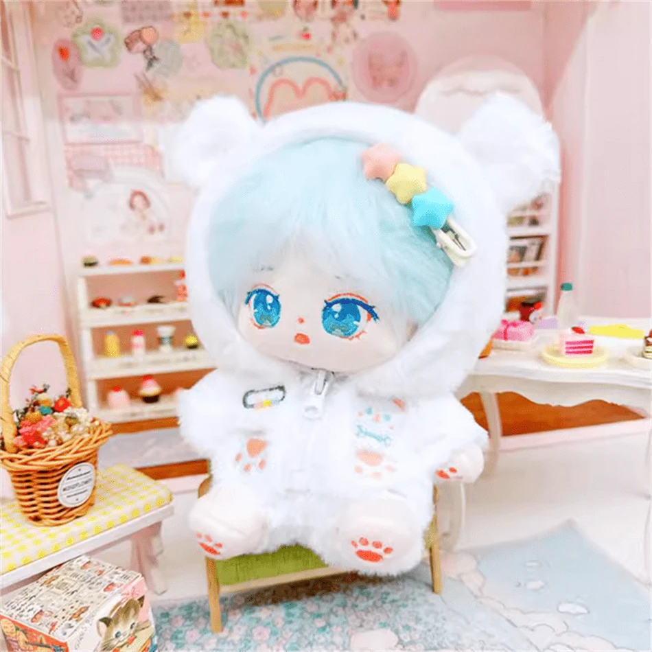 看起来像20厘米套装奶熊拉链夹克和裤子，娃娃装扮， - 白色 - 查看 1