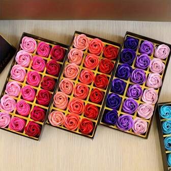 Nuova confezione regalo del 2025 da 18 pezzi con profumo di rose di sapone, fiori con profumo duraturo di lavanda, sorpresa romantica per anniversari e compleanni per lei, lussuoso regalo (disponibile)