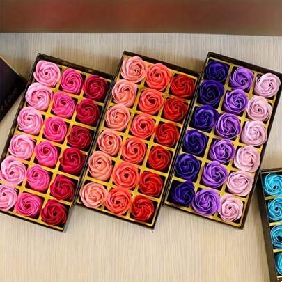 2025 New 18 Pcs Soap Rose Flower Bouquet Gift Box, Lasting Lavender Scented Flowers, Romantic Anniversary Birthday Surprise For Her, Luxury Present (In Stock)