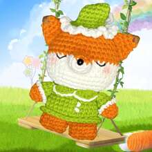 DIY Pajama Fox Crochet Kit For Beginners, Amigurumi Stuffed Animals - Gift Animal Crochet Starter Kit All-In-One Complete Crochet Kit Learn To Crochet Sets - White - View 6