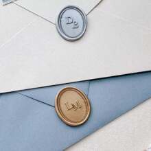 1PC Con dấu sáp hình bầu dục được cá nhân hóa - Con dấu sáp niêm phong KHÔNG CÓ quai Con dấu sáp tùy chỉnh để làm đồ thủ công, phong bì, giấy gói quà, quà tặng tốt nghiệp và thiệp mời đám cưới Trở lại trường, Trở lại trường, đồ dùng học tập - Vàng - Xem 3