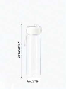 1 件便携式运动健身大容量透明杯，户外、旅行、办公室必备水瓶，大容量水杯，塑料，耐热，户外健身水瓶，防溢，男女通用，夏季