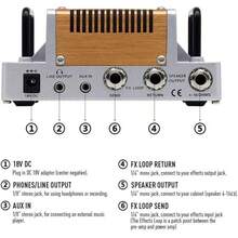 Hotone Thunder Bass 5 Watt Mini Bass Guitar Amplifier Head - Mojo de diamante - Ver 5