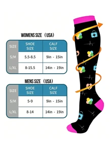 6 Pairs Compression Socks Stockings Women Men Best Rated Support Non Slip Travel Long Flights Birthday Gift Friend Mother Dad Work Athletic Gym Sport Running Hiking Cycling - Multicolor - View 6
