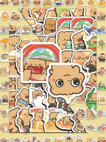 110PCS Yellow Bear Stickers, PVC Creative Stickers - Suitable For Laptops, Mobile Phones, Water Bottles And Other Patterns Optional - High Adhesive Personalized Decorative Stickers - Multicolor - View 4