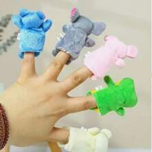 5pcs Assorted Cartoon Style Finger Puppets, Comforting Small Plush Toys