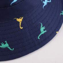 Sombrero protector solar para niños y niñas pequeños con estampado de dinosaurios, de ala ancha, para el verano y uso al aire libre, con cordón para la barbilla