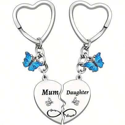 2pcs Mother Daughter Keychain Gift Set, Mother's Day Gift, Birthday Gift For Mom, Matching Mother Daughter Keychain Accessories