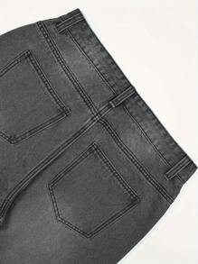 Men's Vintage Loose Fit Casual Versatile Denim Jeans, Suitable For All Seasons, Emo Style