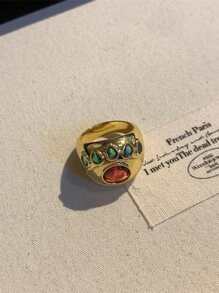 1PC Asymmetric Geometric Chunky Opening Rings For Women Stainless Steel Gold Color Wedding Ring Aesthetic Fashion Jewelry Party Gift