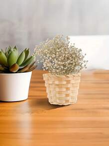 6 piezas de Mini cestas tejidas de bambú, decoración para el hogar, organizador pequeño para el escritorio, mini cestas para flores, mini cestas decorativas tejidas para la mesa del hogar, fiestas, bodas, ocasiones universales, ideal para Navidad y Acción de Gracias