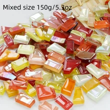 150g/5,3oz Azulejos de Mosaico de Vidro de Tamanhos Mistos, Suprimentos DIY para Projetos Artísticos, Acessórios de Artesanato de Decoração Doméstica, Suprimentos de Vidro