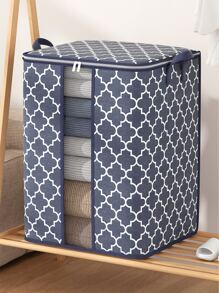 1PC Blue Lantern Shaped Large Capacity Clothing Storage Bag, Toy Storage Bag, Moving Packaging Bag, Cabinet Top Storage Bag, Bed Bottom Storage Bag, Bathroom Dirty Clothes Storage Bag, Visual Classification Storage Bag