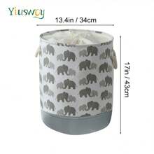 Yiuswoy Yiuswoy Animal Pattern Laundry Basket Foldable Large Storage Basket Thickened Fabric Toys Basket, Home Decor Hamper For Bathroom, Bedroom, Living Room, Playroom, Dormitory