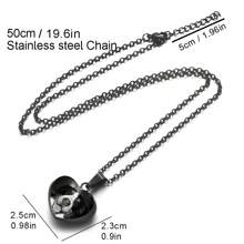 Personalized Photo Necklace, Stainless Steel 3D Heart-Shaped Pendant, Customize With Your Pet, Lover, Child, Family, Black & White Photo, Picture, Keychain, Necklace, Holiday Gift, Souvenir Gift - Black - View 9