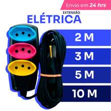 Electrical Extension 2/3/5/10 Meters Bivolt Three-Pole Colored Sockets - Multicolor - View 1