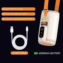 1pc Constant Temperature Milk Warmer, Bottle Warmer, Cup Warmer, Suitable For Home, Travel, Outdoor Camping, 38~50°C Temperature Adjustment, Easter Gift, Portable Universal Bottle Warmer, Large Capacity, Adjustable Base Height, Type C Charging, 20W Fast Heating, Comes With Shoulder Strap, Touch Screen