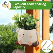 Maceta colgante con diseño de flor oscilante, maceta para plantas suculentas, artesanía para maceta de flores, para jardín, patio exterior