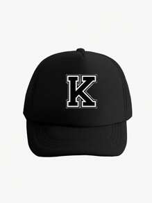 1pc Kid's 26-Letter Baseball Hat, Fashionable And Versatile Mesh Breathable Sun Hat, Suitable For Daily Outings In Spring And Summer, Suitable For Use As A Gift