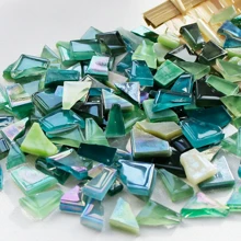 150g/5,3oz Azulejos de Mosaico de Vidro de Tamanhos Mistos, Suprimentos DIY para Projetos Artísticos, Acessórios de Artesanato de Decoração Doméstica, Suprimentos de Vidro