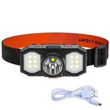 NetHong Super Bright Waterproof LED Head Torch Headlight USB Rechargeable Headlamp UK - Black - View 4