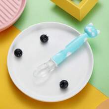 KUNT 1pc Baby Silicone Spoon, Cartoon Feeding Utensil Soft Head Spoon For Infant Complementary Food - Multicolor - View 7
