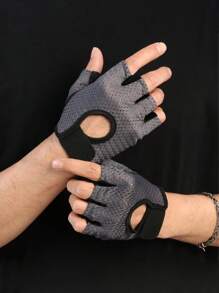 1pair Summer Half Finger Gloves Ice Silk Breathable Gym Fitness Women Men Anti-Slip Pad Cycling Fingerless Gloves Bicycle