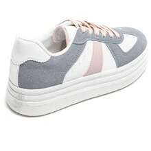 Fashionable Versatile Color Block Platform Casual Sneakers - Blue - View 4