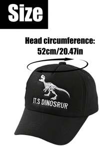1 pièce Casquette de baseball pour tout-petits de 3 à 8 ans, chapeau de soleil pour bébé, design de broderie de dinosaure et de lettres, réglable, pour garçons et filles