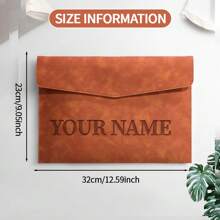 Customized Personalized File Folder A4 Magnetic File Bag, Waterproof PU Leather Document Organizer, Birthday/Christmas Gift Customization, Large Capacity Business Office Filing Bag, Exam Stationery Supplies,Back To School,School Supplies