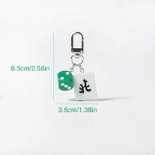 1pc Creative Mahjong Charm Pendant, Simple Backpack Key Chain Decoration, Gift, Daily Accessories, Student Supplies, Chinese Style