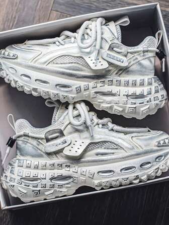 Zapatillas para hombre, zapatos de malla transpirable de plataforma para primavera y verano, zapatos retro personalizados de plataforma gruesa para adolescentes