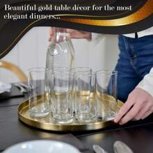 Round Gold Tray, 13" - Gold Serving Tray, Luxury Decorative Tray, Coffee Table Tray, Gold Decor, Jewelry Tray, Ottoman Tray, Gold Perfume Tray, Round Tray, Vanity Tray, Bar Tray, Drink Tray