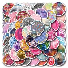55 件装 70 年代 80 年代迪斯科球贴纸适用于瓶子笔记本电脑行李剪贴簿复古趣味美学贴纸包小乙烯基贴花 - 彩色 - 查看 11
