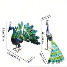 1pc Metal Peacock Outdoor Statue, Peacock Garden Decor Art, Suitable For Home, Garden, Patio, Backyard, Porch, Lawn To Enhance Artistic Atmosphere Gifts Birthday Graduation - Multicolor - View 3