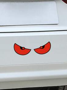 1 Pair High Reflective Cat Eye Car Warning Stickers, Applicable For Motorcycles And Car Rear