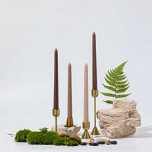 4pcs 10-Inch/25cm Paper Wrapped Taper Candles With Gradient Iridescent Green Color, Romantic Wedding & Party Dinner Decor, Smokeless Long Burning Dripless Candles With Long Stems, Gift Packaging,Room Decor,Gifts Home Decor Christmas Decorations Room Decor Christmas, Christmas Gifts - Multicolor - View 7