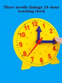 1pc Clock Model Teaching Educational Time Learning Tool, 3 Hands Linked 24-Hour Teaching Clock Model - View 6