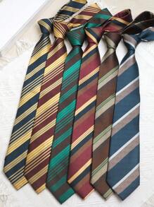 1pc Casual Polyester Striped Colorful Handmade Necktie, All Season - Multicolor - View 9