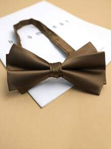 1 件纯色涤纶勃艮第黑色领结，适合婚礼，四季男士领带 - 彩色 - 查看 13