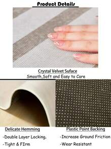 1 块橄榄绿色矩形印花绿色仿编织图案水晶天鹅绒地垫；可机洗、防污且易于护理的区域地毯，适用于客厅、卧室、儿童房、餐厅、浴室、厨房、阳台等；是房间装饰的理想地毯选择