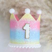 彩色雏菊1岁生日高脚椅横幅、雏菊花生日帽、1岁生日派对帽、雏菊流苏花环、波西米亚派对背景装饰、生日派对装饰、马卡龙主题派对用品 - 馬卡龍色 - 查看 10