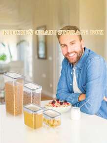 48 piezas de organización y almacenamiento, recipiente apilable para almacenar dulces con tapa, caja sellada de almacenamiento de alimentos reutilizable multifuncional para harina, azúcar, frutas secas y pastas, organizador y almacenamiento de cocina, accesorios de cocina, decoración y accesorios de cocina, regalos para mujeres, aparatos de cocina, almacén local