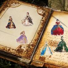 30 片透明全息箔公主贴纸 - 梦幻童话皇家礼服闪亮贴纸，适用于剪贴簿、日记、规划师、艺术项目 - 彩色 - 查看 5