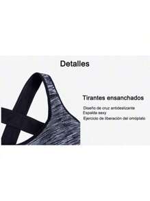 TRUMOVE Brassiere Deportivo para Mujer con Diseño de Color Degradado Sin Armazón Antichoque Absorbente Transpirable y Anti-humedad con Reducción de Vibraciones Moldeante y Aglomerante Correas Cruzadas en la Espalda Ropa Deportiva Superior para Mujer,top deportivo mujer,ropa deportiva de mujer,tops deportivos para mujer,top deportivo,tops de mujer,gym,brassieres de mujer - Gris - Ver 6