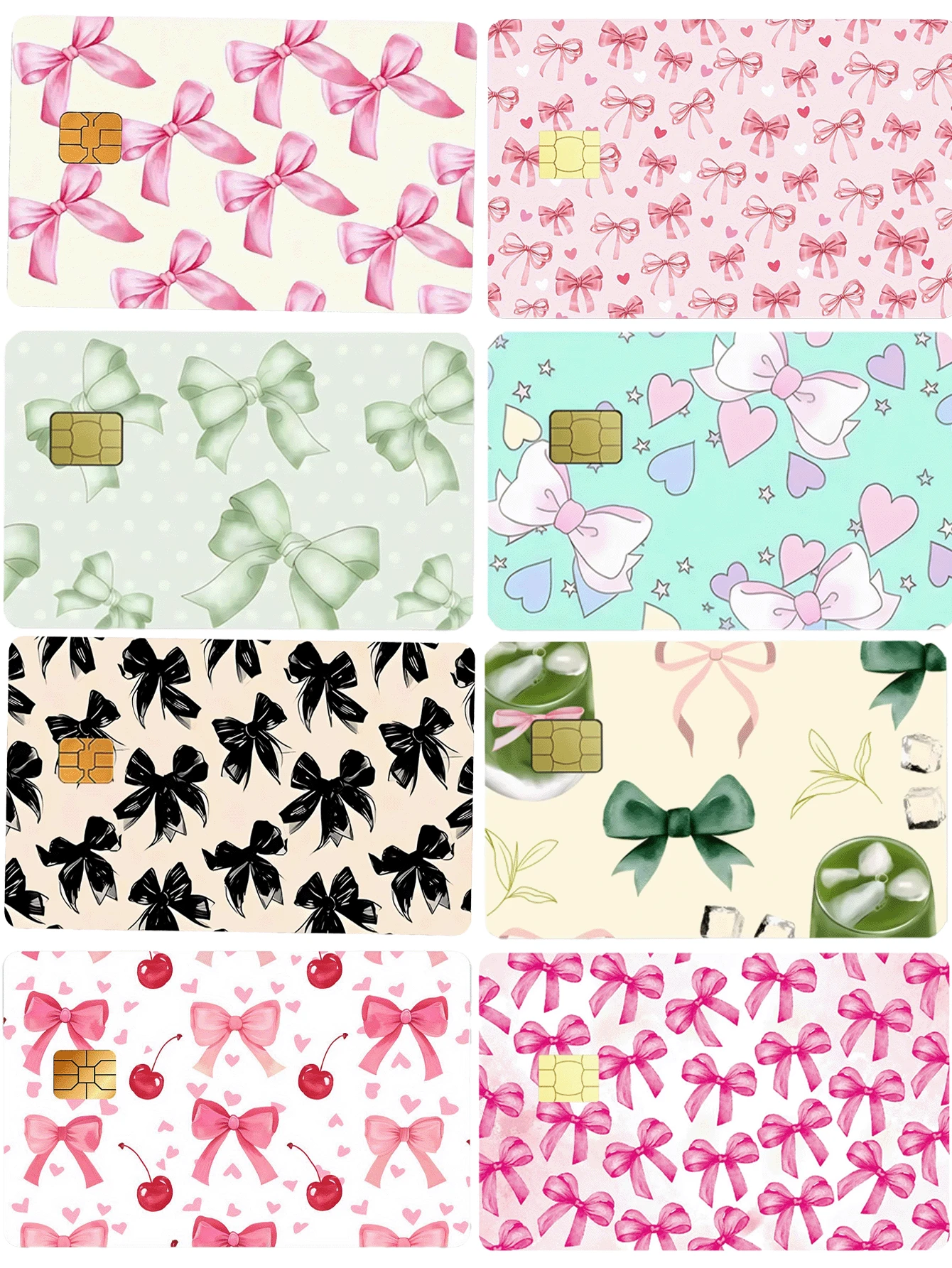 1pc Pink Bow Sticker, Colorful Bowknot PVC Cute Sticker For Debit/Credit Card, Creative Mini Name Card Skin Sticker, Art Sticker, Gift For Women,Back To School,School Supplies - Multicolor - View 1