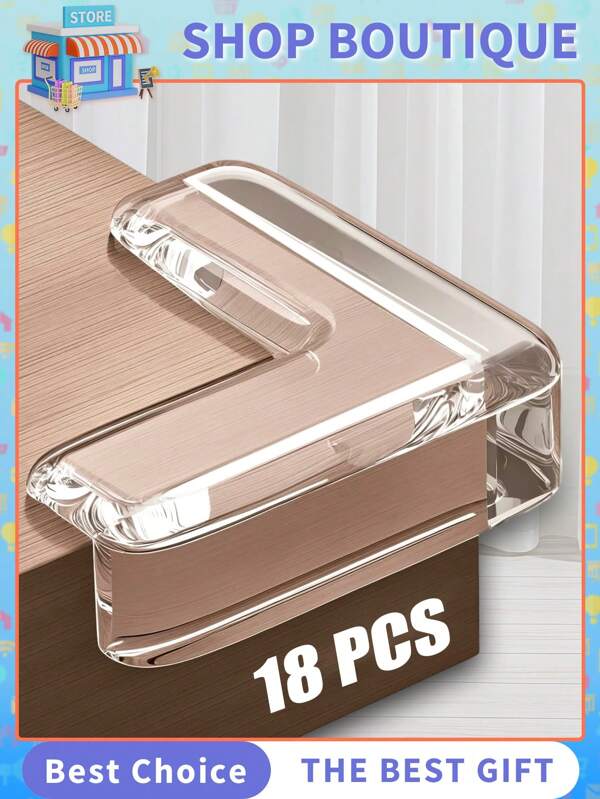 18/12/8/4/2 Piezas Protectores de esquina transparentes - Para mesas, muebles, vidrio, gabinetes y talla grande, topes de protección de bordes de muebles, protectores de mesa y gabinete de vidrio, guardias de bordes y almohadillas de esquina para mesas, adhesivo de alta resistencia