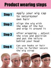 1条Nunify隐形假发固定带，防滑假发胶带，带可调节挂钩，天鹅绒舒适假发带，防滑透气假发固定带，假发固定带，假发胶带，黑色/肤色/棕色 - 彩色 - 查看 11